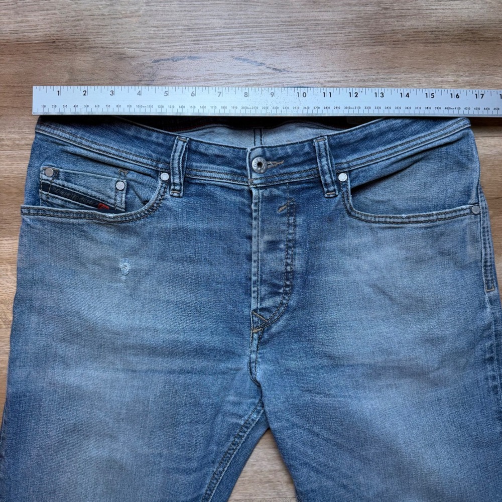 Diesel Waykee Jeans Mens 32x32 Blue Regular Straight Leg Stretch Denim 084NL - Picture 11 of 15